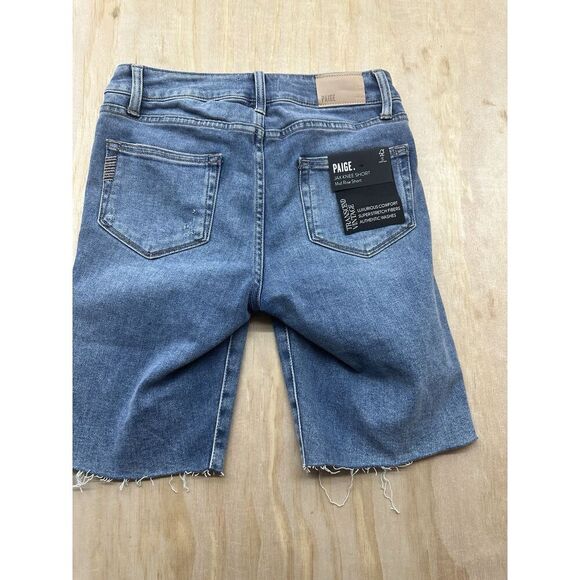 Paige Jax Knee Short Mid-rrse Short Jeans Tanscend Vintage Size 23 - Picture 4 of 5